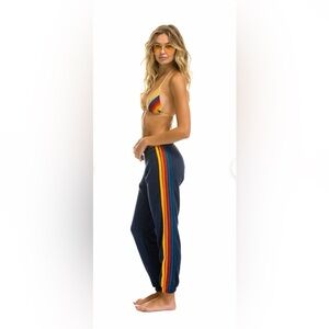 Aviator Nation 5 Strip Sweatpants - Navy - Large